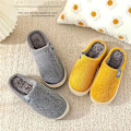 Miniatyrbild 3 av 5: Enfärgade partofflor, lediga slip on plyschfodrade skor, bekväma inomhus hemtofflor grey EU42 43