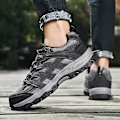 Miniatyrbillede 5 af 5: Herre Dame Vandresko Lav Top Sneakers Til Udendørs Trailløb Trekking Vandring 3D2388 Gray EU 47
