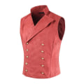 Miniatyrbilde 1 av 5: Dobbelspent vest for menn, formell forretningsvest Red L