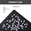 Miniatyrbilde 2 av 5: 6 poser 1200 stk. Hvite Neglepynt Flatback Hjerte/firkant/trekant/diamant Multi Former 3d Neglepynt Materiale Utsmykninger For Neglekunst DIY Håndverk Acce diamond 4*7MM