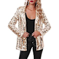 Miniatyrbild 1 av 5: Kvinnors Sequinjacka, Glitter Sparkle Casual Långärmad Blazerrock Gold M