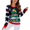 Miniatyrbillede 1 af 5: Dame Sweater Langærmet Julemønster Rund Hals Afslappet Løs Pullover Sweater style 3 XL