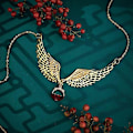 Miniatyrbillede 3 af 5: 80 stk. Vinge Charms Skytsengel Charms Engel Vinger Vedhæng Fjer Charms Lykkepar Charms til Halskæder Armbånd Smykkefremstilling Gaver Platin &