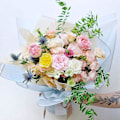 Miniatyrbillede 3 af 5: Vandtæt blomsterindpakningspapir, ark med friske blomster, buket gaveindpakning, koreanske blomsterhandlerartikler, 20 ark (grå)