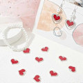 Miniatyrbillede 3 af 5: 50 STK Valentine Hjerte Charms Bulk Røde Hjerter Charm Emalje Evig Kærlighed Søde Valentinsdag Charm Hjerteform Sølv Charm til Smykkefremstilling Charms Nøgle