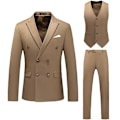 Pikkukuva 1 / 4: Miesten Puvut 2-Nappinen Slim Fit 3-osainen Puku khaki M