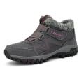 Miniatyrbilde 1 av 5: Snørestøvler for kvinner, vanntette, slip-on, pelsforede sneakers, varme vintersko 2K6137 GrayRed 40