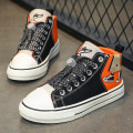 Miniatyrbillede 5 af 5: Børne Canvas Sko Mode Sneakers Lav Top Tennissko Snørebånd Casual Sko 3D606 Orange EU 33