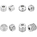 Miniatyrbilde 3 av 5: 80 stk. Rillet Søyle/Søyle/Rondelle Metallperler Bulk Spacer Perler 6-8mm Rustfritt Stål Perle Løse Perler Metall Spacere for Smykkefremstilling Funn DI