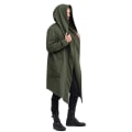 Miniatyrbillede 1 af 5: Lang draperet hættecardigan til mænd med to lommer, lange ærmer, løs, afslappet lang model 3XL Green
