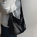 Miniatyrbillede 5 af 5: Vaskbar Lærredstaske, Slidt Skuldertaske, Simpel Messenger Taske black