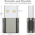 Miniatyrbild 2 av 5: Usb C-hona till Usb-hane Adapter 2-pack, Usb Typ C-kabel till Usb A Laddningsadapter Rymdgrå