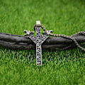 Miniatyrbild 4 av 5: Nordiska Runor Algiz Skydd Amulett Varg Huvuden Talisman Viking Halsband Hänge Smycken Rope Chain Silver