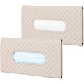 Pikkukuva 1 / 5: Auton nenäliinalaatikko (2 kpl), auton nenäliinapidike aurinkosuojaan, PU-nahkainen auton maskin annostelija (23x13cm) - Beige