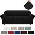 Miniatyrbild 1 av 5: Stretch Vattentät Soffa Överdrag, 1 Del, Spandex, Jacquard Elastisk Soffa Överdrag Med Halkskyddsskum black 2 Sitzer enlarge