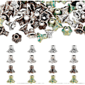 Miniatyrbillede 1 af 5: 80 stk. 4 farver Tibetanske blomster endestykker legering kegle perlehætter antikke blomster spacer perlehætter metal kvast endestykke