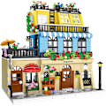 Miniatyrbillede 2 af 5: Byhotel Arkitektur Byggesæt Med Lys, 3 Niveauer Hotel Model Byggeklodser Legetøj, til 12+ Voksne