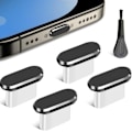 Pikkukuva 1 / 5: 4 kpl pölysuojia, USB Type C -pölysuojia, Type C -pölysuojatulppa useimpiin älypuhelimiin ja Micro USB Android -malleihin
