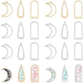 Miniatyrbilde 1 av 5: 18 stk. 3 Stiler Rustfritt Stål Åpen Bakside Bezel Anheng Gull og Sølv Dråpeformet Bakside Bezel Anheng Resin