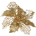 Miniatyrbillede 3 af 5: 12 stk. Juleblomst Julestjerner Glitter Julestjerne Kunstig Julestjerne Juletræspynt Juledekorationer Blomst (Guld)