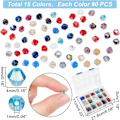 Miniatyrbillede 5 af 5: 1500 stk. 4 mm Facetterede Bicone Rondelle Glasperler Briolette Krystal Tjekkiske Spacer Perler 15 AB Farver