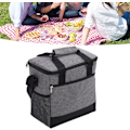 Miniatyrbild 1 av 5: Grå Isolerad Lunchväska Oxford-duk Multifunktionell Bärbar Vikbar Premium Soft Cooler Termisk Cooler Läckagesäker Kylväska För Lunchpicknick