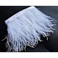 Miniatyrbillede 2 af 5: 2 Yards 5-6 tommer Hvide Strudsefjer Trim Frynser Til DIY Kjole Syning Håndværk Kostumer Dekoration