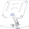 Miniatyrbillede 1 af 5: Akryl Tablet Stand Holder med 360 Graders Roterende Base, Foldbar Justerbar Transparent Tablet Holder til Skrivebord Hjem, Kompatibel med iPad Pro Air Mini