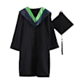 Miniatyrbillede 1 af 5: 2021 Voksen Graduation Gown Langærmet Universitets Akademisk Kjole Lynlås Lukning Plus Size Graduation Gown Robe Mortarboard-hat B Green M