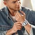 Miniatyrbilde 2 av 5: Stropp uten mellomrom for Galaxy Watch 4 Classic 46mm, rustfritt stålreim med sterk metallklips, erstatningsreim for Samsung Galaxy Watch4 Class