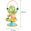 Miniatyrbild 3 av 5: Jinglande baby skaller - Unik dinosaurieform baby skaller med sugkoppar och vridande sugkopp - Hög barnstol leksak för tidig inlärning - Nyfödd presentleksak