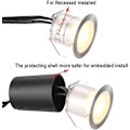 Pikkukuva 2 / 5: 16 Ulkokäyttöön Tarkoitettujen Upotettavien LED-spottien Sarja, IP67 Vedenpitävä, 32mm (EU-pistokkeella) (16 Lämmin Valkoista LEDiä 2800k)
