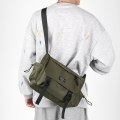 Miniatyrbilde 3 av 5: Messenger Bag Stor Bok Laptop Skulderveske Skoleveske Kvinner Menn Military green