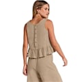 Miniatyrbillede 4 af 5: Sommersæt til kvinder, 2-delt, afslappet tanktop og bukser Khaki XL