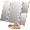 Miniatyrbillede 1 af 7: Belyst makeup spejl med 2X/3X forstørrelsesglas, 21 LED-lys, dobbelt strømforsyning, justerbar lysstyrke og vinkel