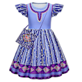 Pikkukuva 1 / 5: Violetti tyttöjen Halloween-mekkoasu, lasten prinsessamekko ja viitta Cosplay-asu set 1 110
