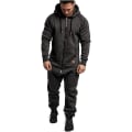 Miniatyrbild 1 av 2: 2023 Ny Herr Onesie All In One Hoodie Dragkedja Jumpsuit Vinter Casual Huvtröja Romper Playsuit dark gray 4XL