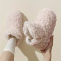 Miniatyrbild 1 av 6: Dam Fluffy Snow Boots, Solid Color Vinter Varma Slip On Slipper Boots, Inomhus & Utomhus Plysch Ankle Boots Pink EU40 41