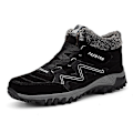 Miniatyrbild 1 av 5: Vattentäta snöstövlar för män och kvinnor, halkfria sneakers med pälsfoder, vintervarma skor 2K6137 Black 41