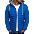 Miniatyrbild 1 av 5: Herrkappa Lös Passform Vit Ankdun Tjockad Hoodie Jacka Vinterkläder 3XL Blue