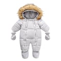 Miniatyrbild 1 av 5: Babyflicka Vinter Snödräkt, Småbarnsjacka Kläder För Pojke Spädbarns Overall Hoodied Grey 6-9Y