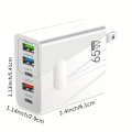 Miniatyrbillede 9 af 9: 65W PD Multiport Hurtigoplader - PD og 3 USB-porte Adapter hvid