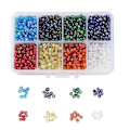 Miniatyrbillede 1 af 2: 1900 stk. 6/0 Glasfrøperler Transparente Farver Regnbue DIY Løse Afstandsperler Mini Afstandsperler Blandet Farve 4mm Hul: 1mm
