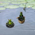 Miniatyrbillede 5 af 5: Vand Flydende Frø Have Dam Statue Resin Vand Flydende Frø Ornament Figur Statue Håndværk Sød Rofløde Frø Statue Gård Plæne Dekorationer Frø O Style 5