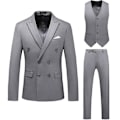 Pikkukuva 1 / 2: Miesten Puvut 2-Nappinen Slim Fit 3-osainen Puku grey 2XL