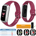 Miniatyrbillede 3 af 5: 2 stk. remme kompatible med Samsung Galaxy Fit Sm-r370, vandtæt, blød og åndbar silikone udskiftningsrem passer til Samsung Galaxy Fit