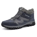 Miniatyrbild 1 av 5: Vattentäta snöstövlar för män och kvinnor, halkfria sneakers med pälsfoder, vintervarma skor 2K6137 Gray 47