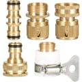 Pikkukuva 1 / 5: Letkun pikaliitin, 3/4\" kierre - kaksoisurosmetalliliitin - 1/2\" ja 3/4\" naaraskierteinen hanasovitin