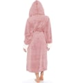 Miniatyrbillede 4 af 5: Fleece Badekåbe Dame Blød Morgenkåbe Hætte Fluffy Frotte Lang Badekåbe Pink 4XL