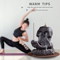 Miniatyrbillede 5 af 5: Kranie Backflow Røgelsesbrænder Keramisk Vandfald Røgelsesholder Til Aromaterapi Yoga Meditation Boligindretning